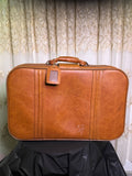 Vintage World Traveler English Style Leather Case Carry On Luggage Suitcase EUC